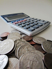 calculator with coins